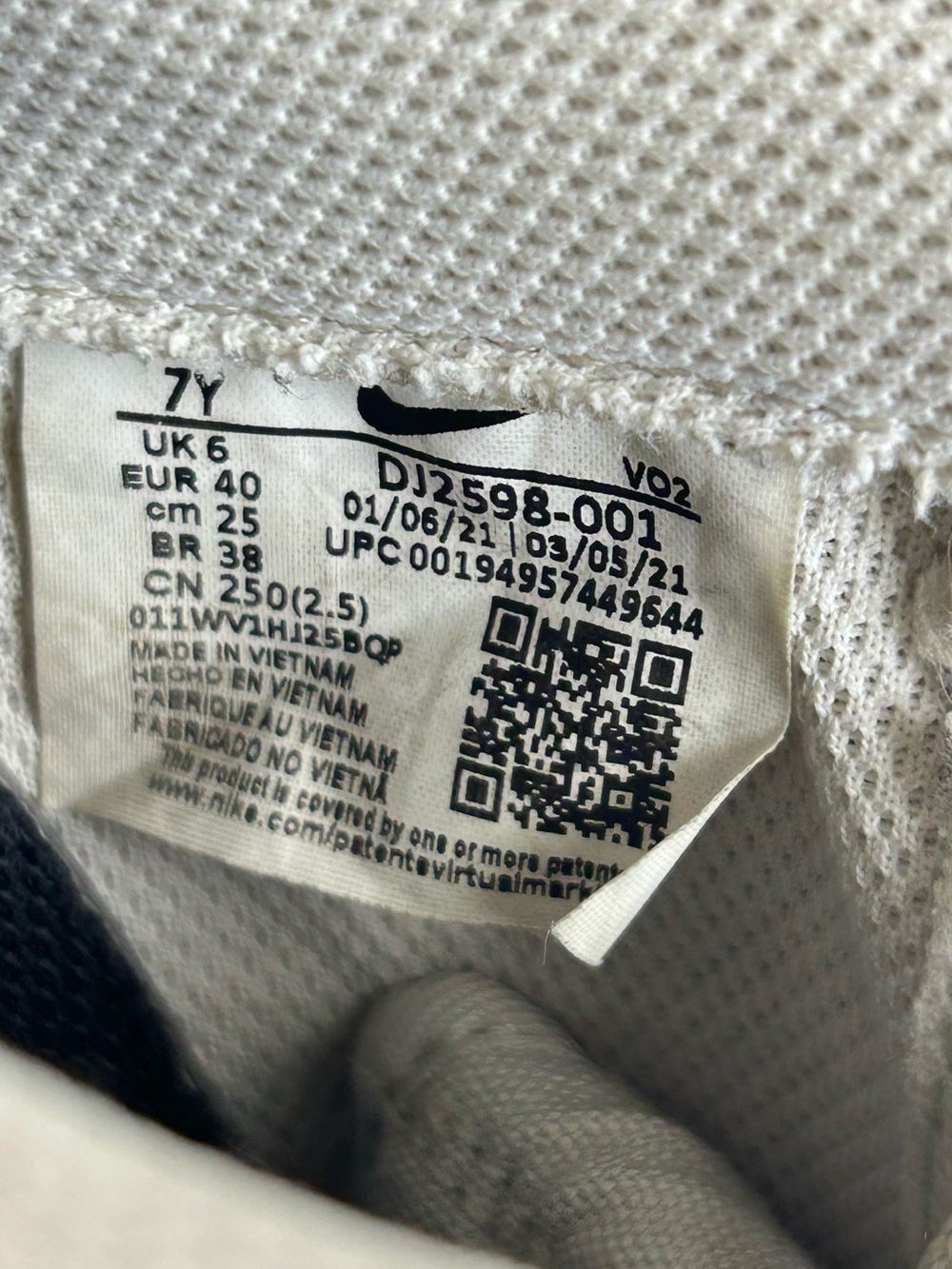 Nike Air Force 1 One LV8 Taupe Paint Splatter Sneaker Shoes Womens Size 8.5 7Y - Picture 10 of 11